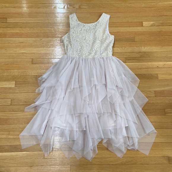 H&M Girls’ Layered Dress w/ lace looking top and tulle - Picture 1 of 5